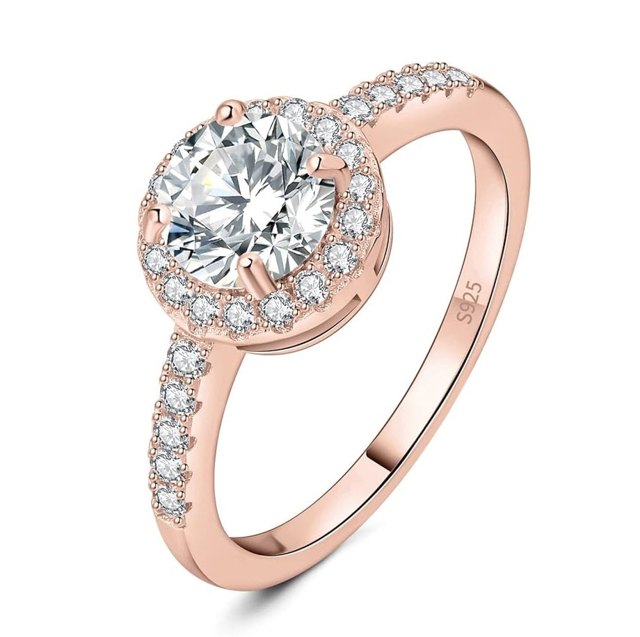 Aurora Moissanite Halo Engagement Ring