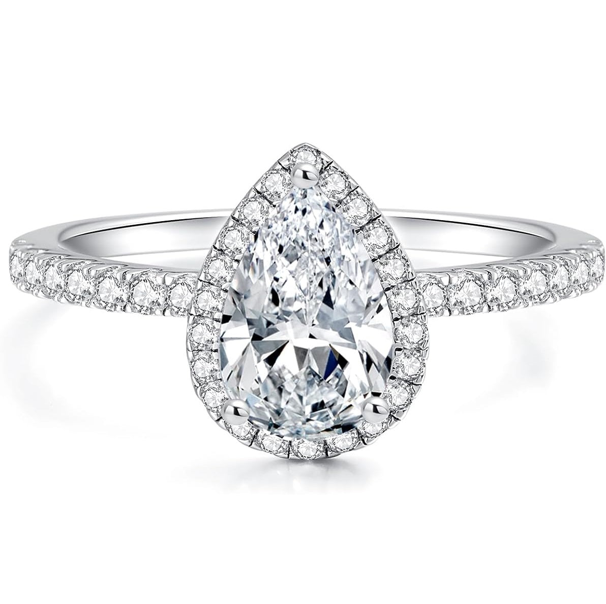 Elysia Moissanite Solitaire Halo Ring