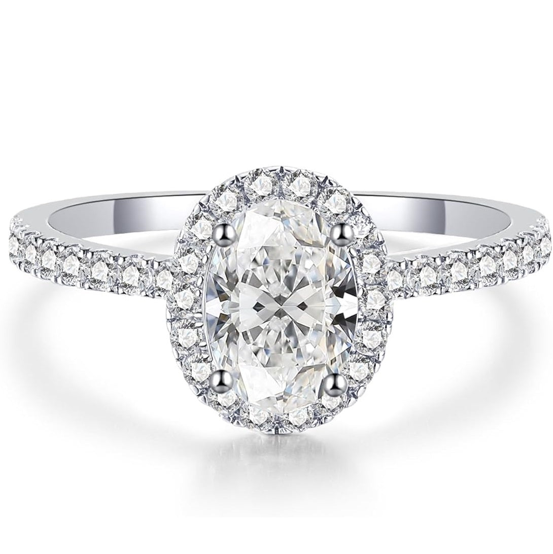 Elysia Moissanite Solitaire Halo Ring