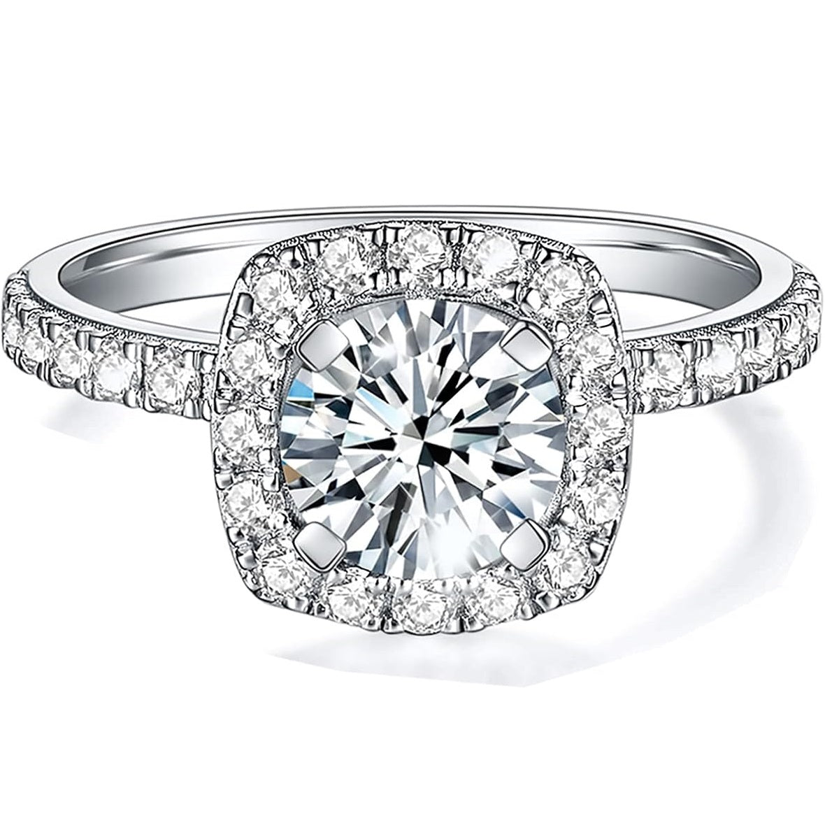 Elysia Moissanite Solitaire Halo Ring