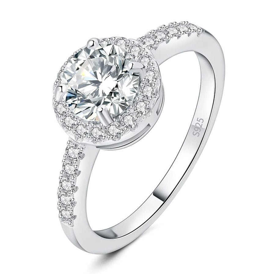 Aurora Moissanite Halo Engagement Ring