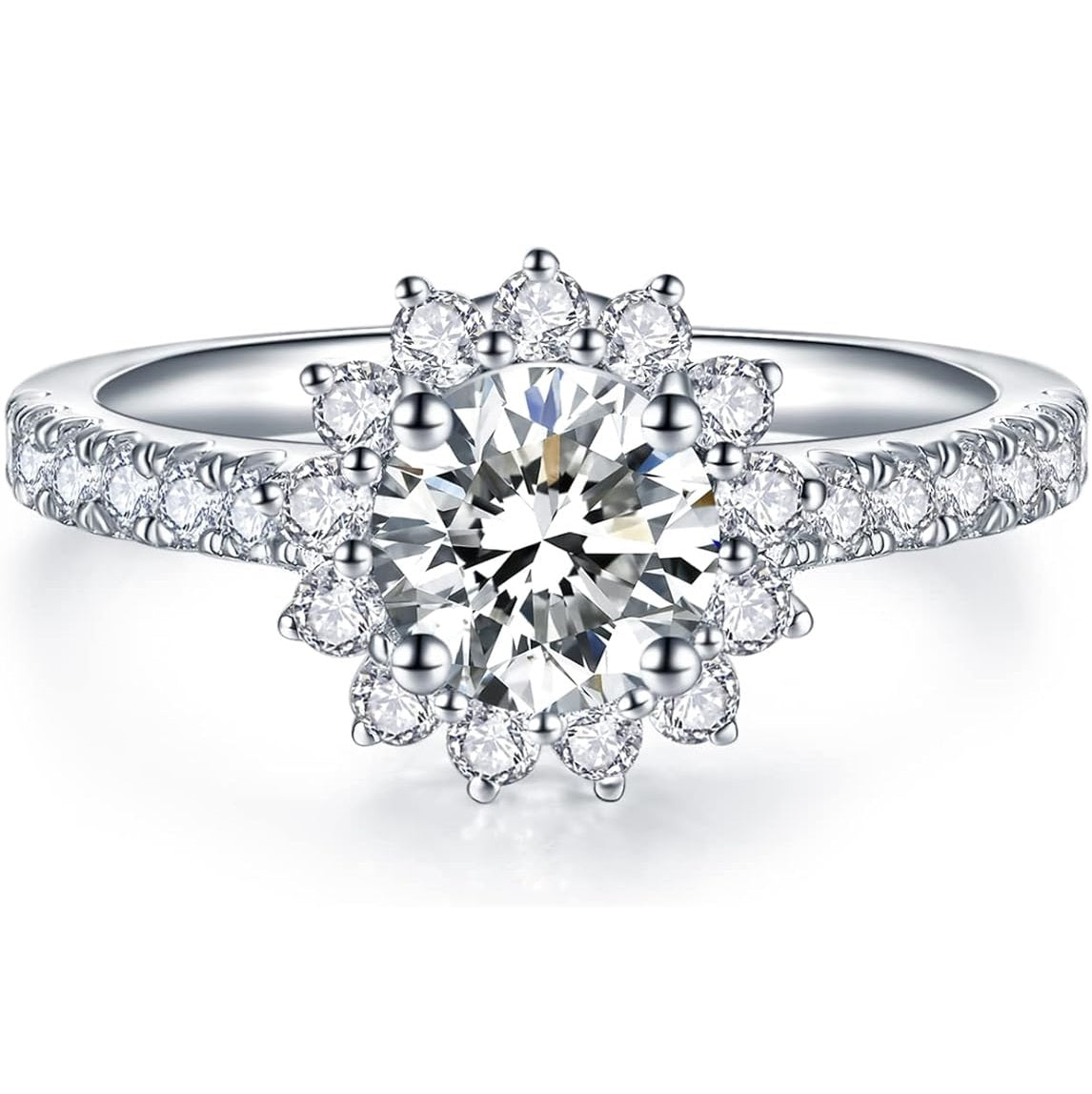 Elysia Moissanite Solitaire Halo Ring