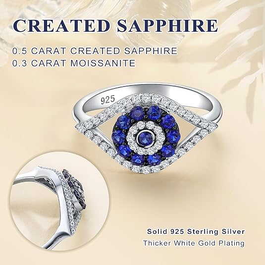 Evil Eye Moissanite Ring