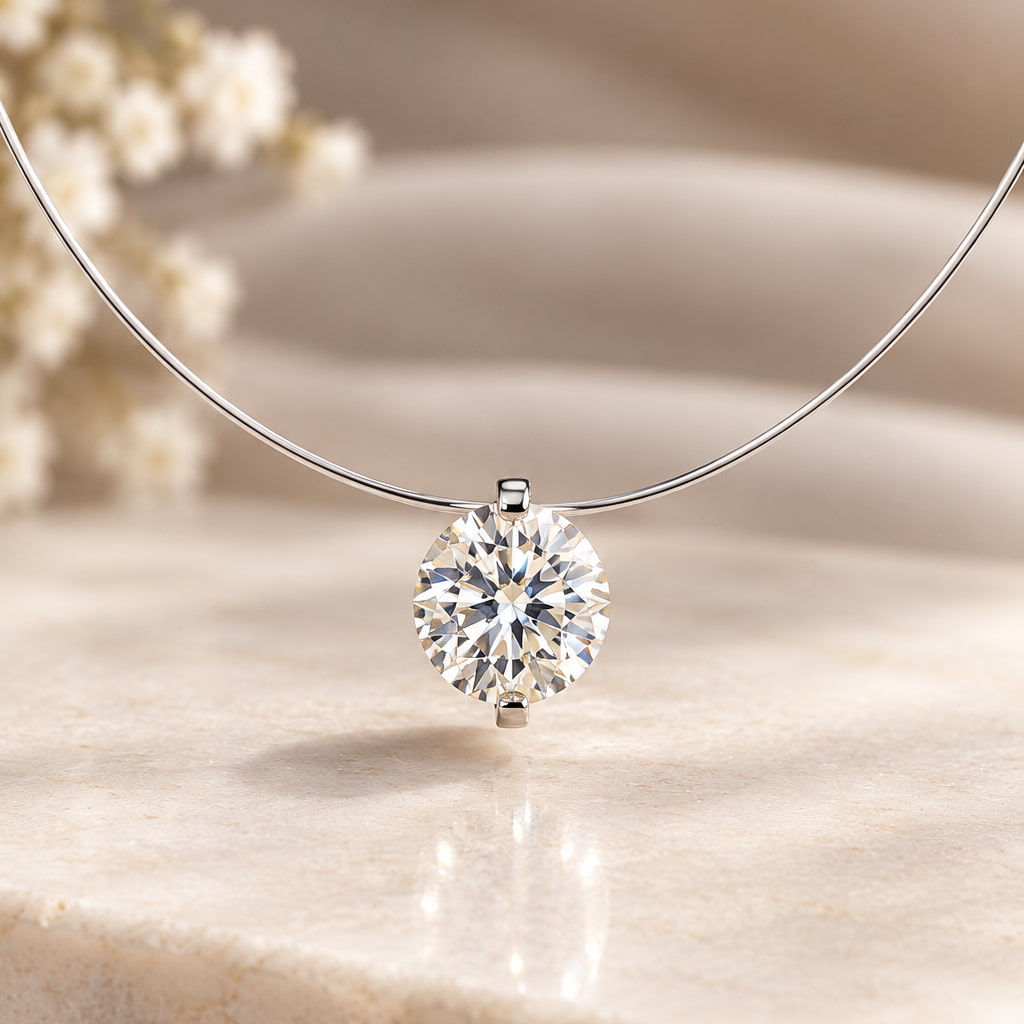 Invisible Moissanite Necklace
