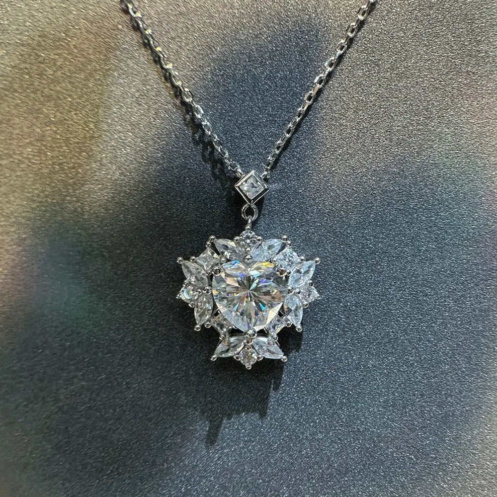 Moissanite Heart Necklace