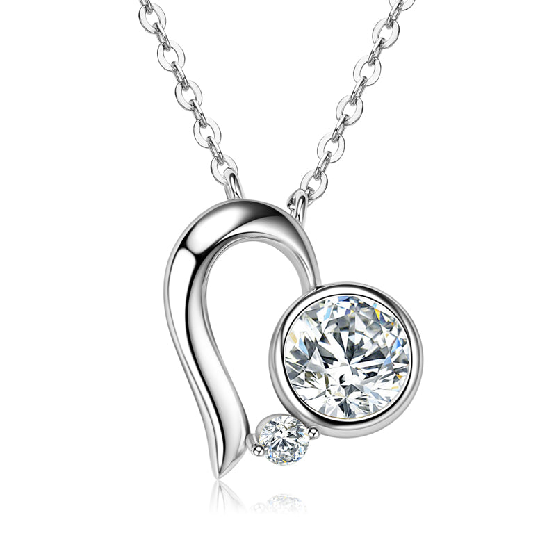 Moissanite Heart Pendant