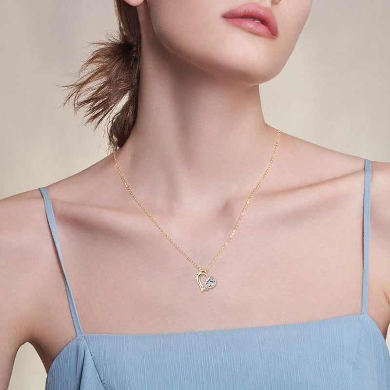 Moissanite Heart Pendant