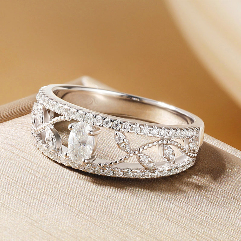 Oval Moissanite Eternity Ring