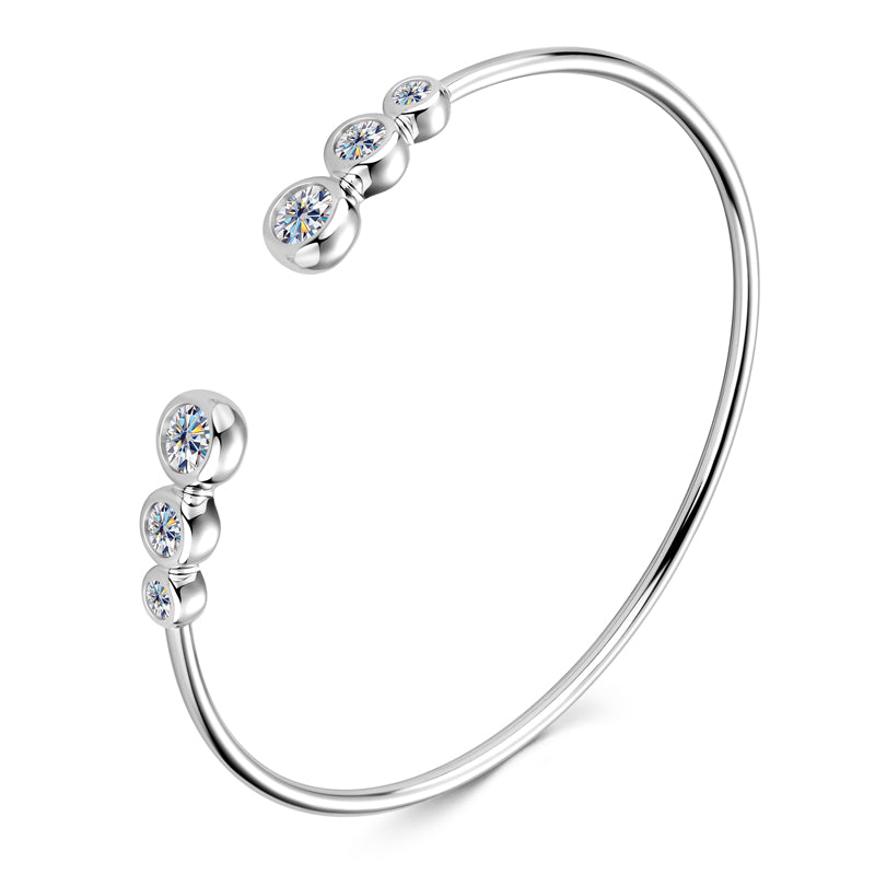 Elegant Moissanite Cuff Bracelet