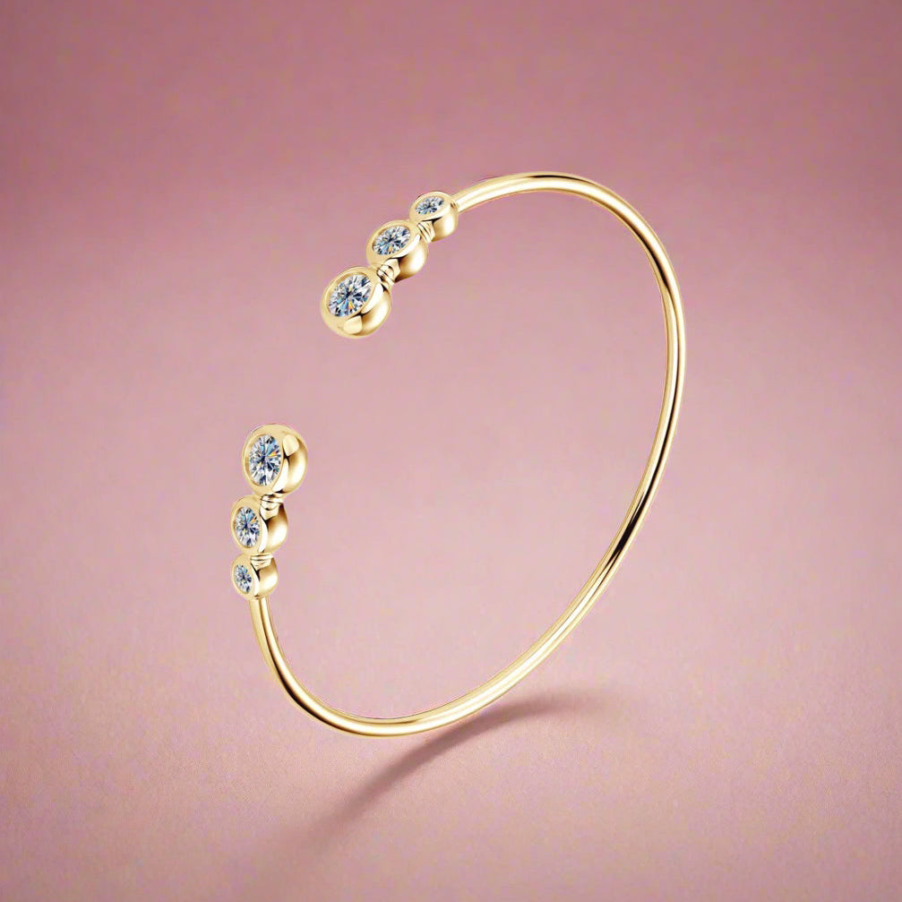 Elegant Moissanite Cuff Bracelet