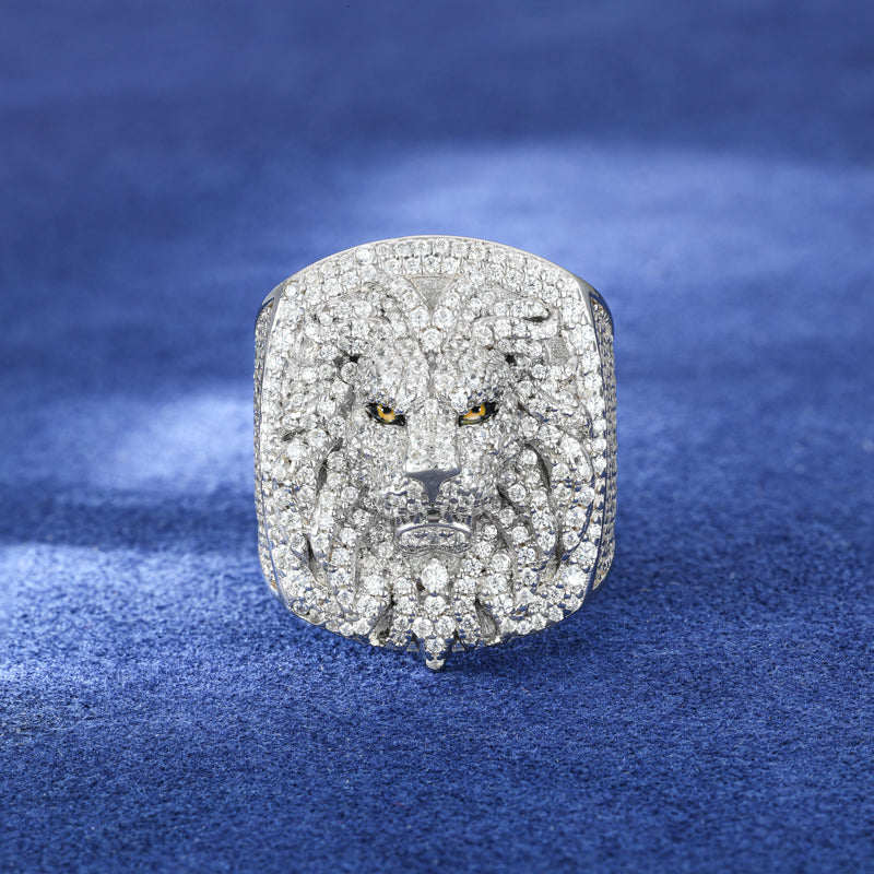 Lion Head Moissanite Unisex Ring