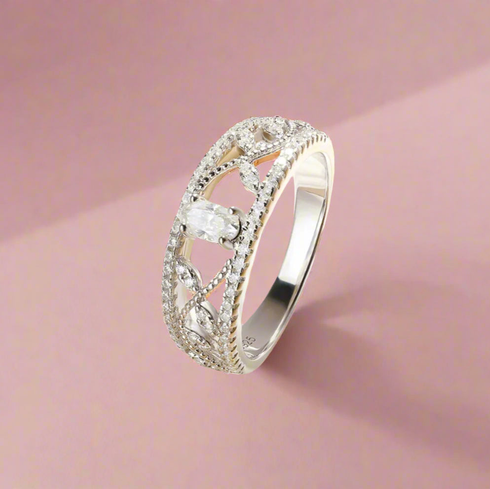 Oval Moissanite Eternity Ring