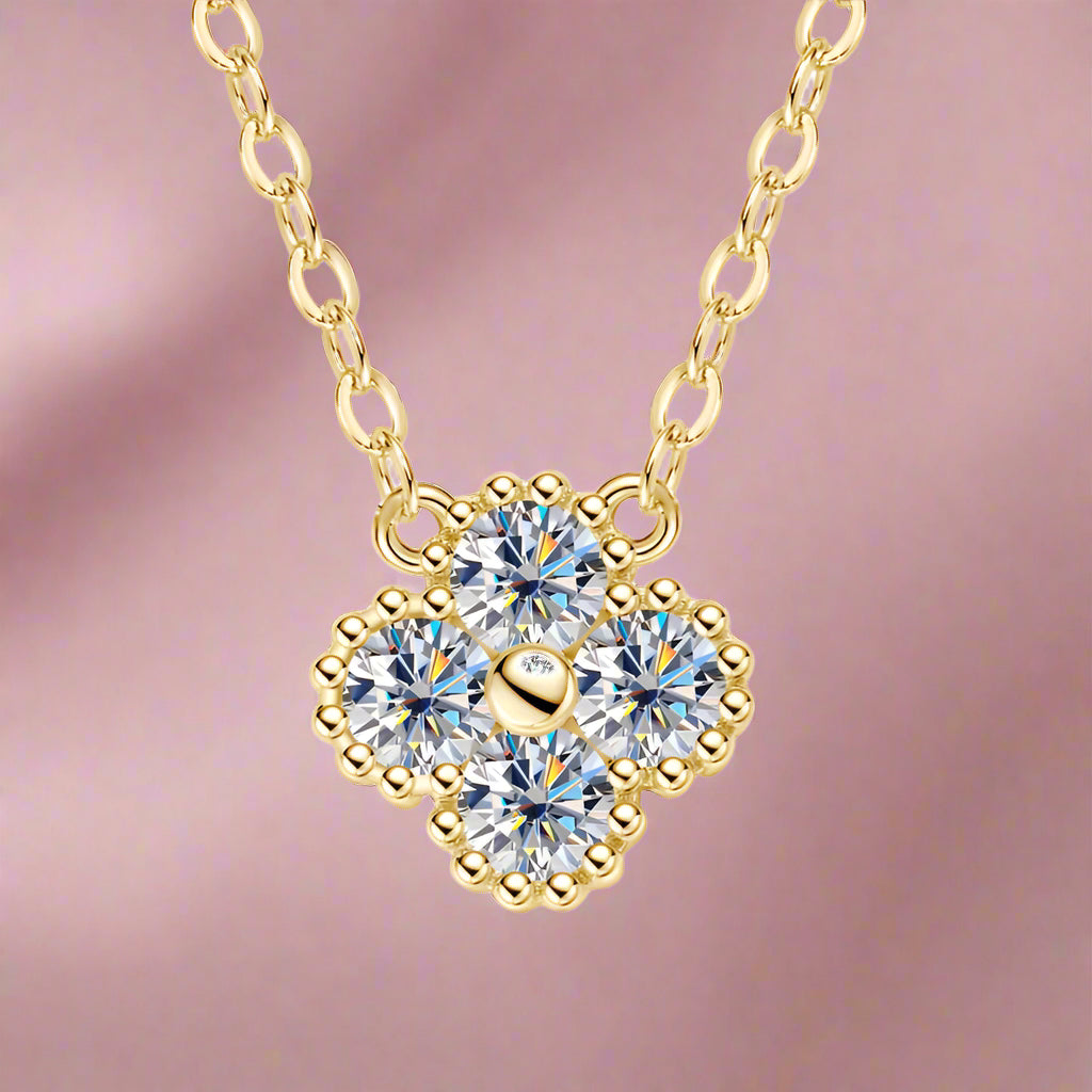 Moissanite Clover Pendant Necklace