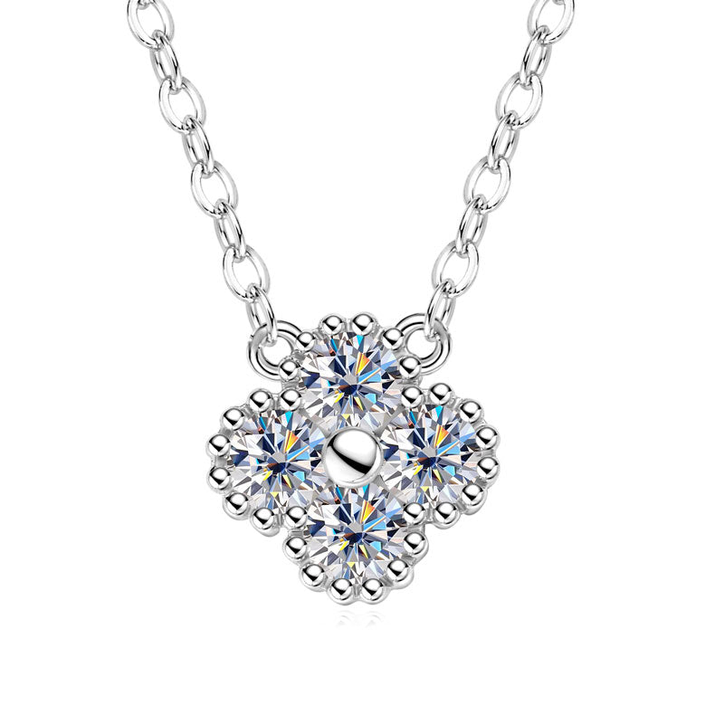 Moissanite Clover Pendant Necklace