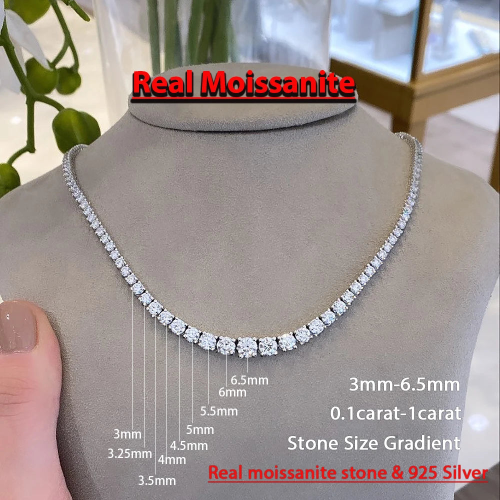 Gradient Moissanite Tennis Necklace