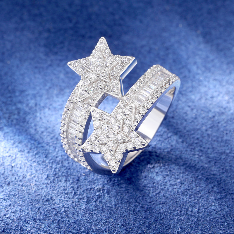 Star Band Moissanite Unisex Ring
