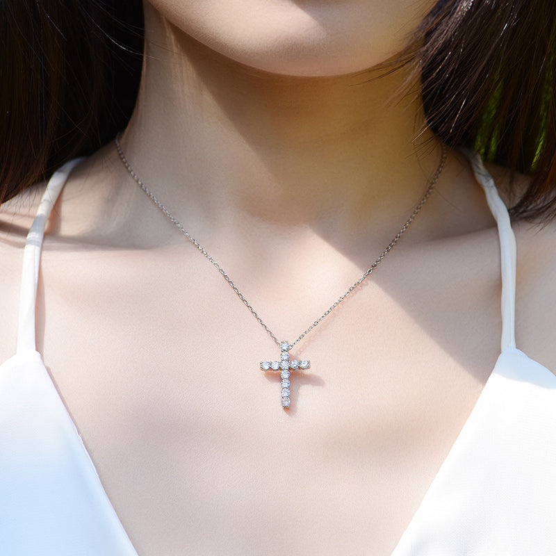Moissanite Cross Necklace