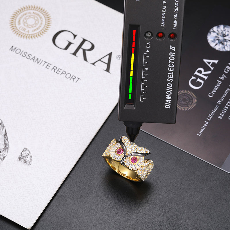 Owl Eyes Moissanite Unisex Ring