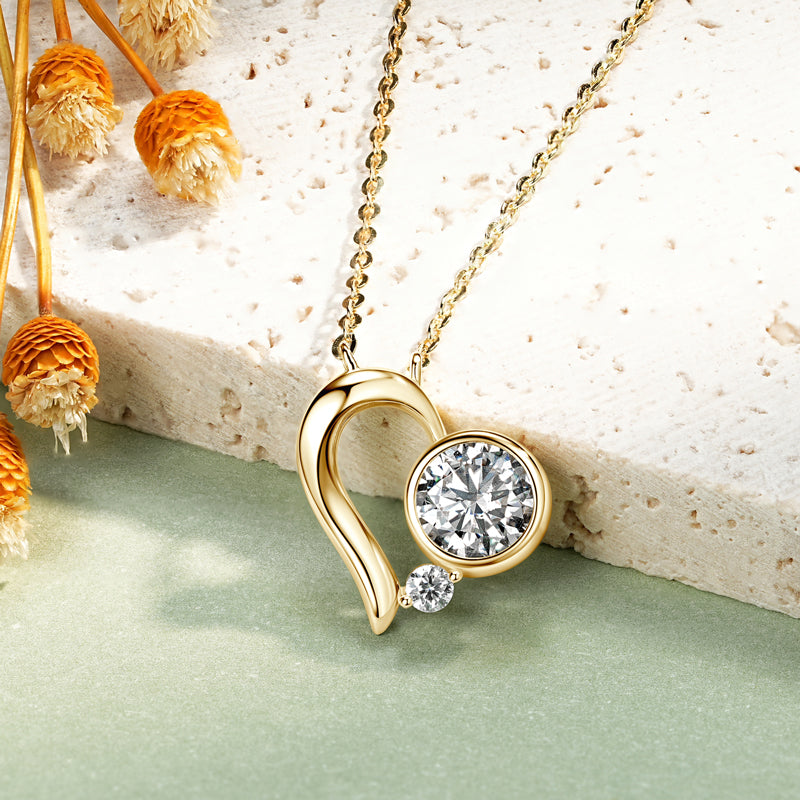 Moissanite Heart Pendant