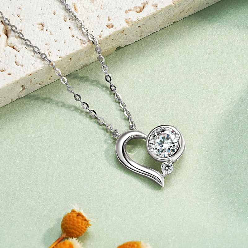 Moissanite Heart Pendant