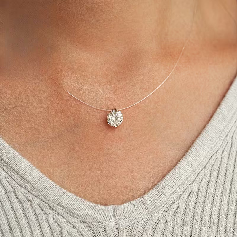 Invisible Moissanite Necklace