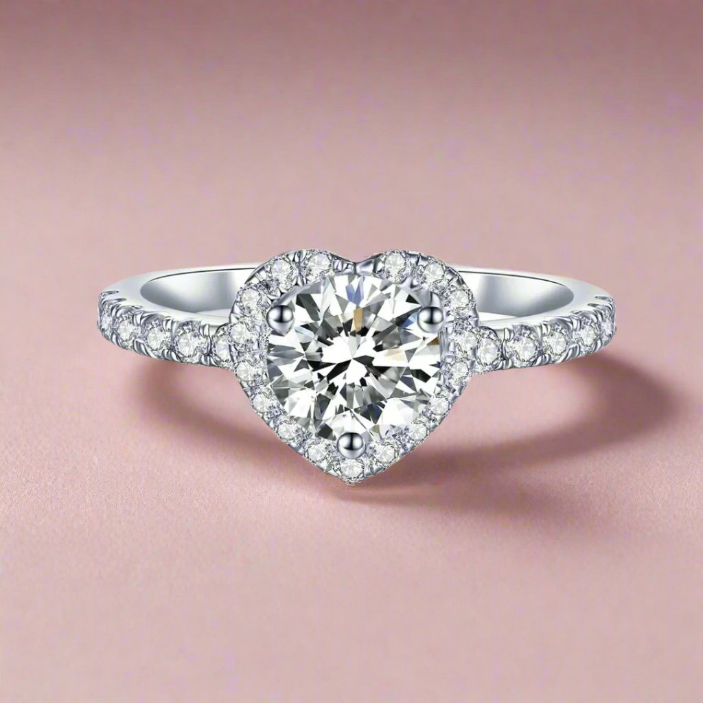 Elysia Moissanite Solitaire Halo Ring