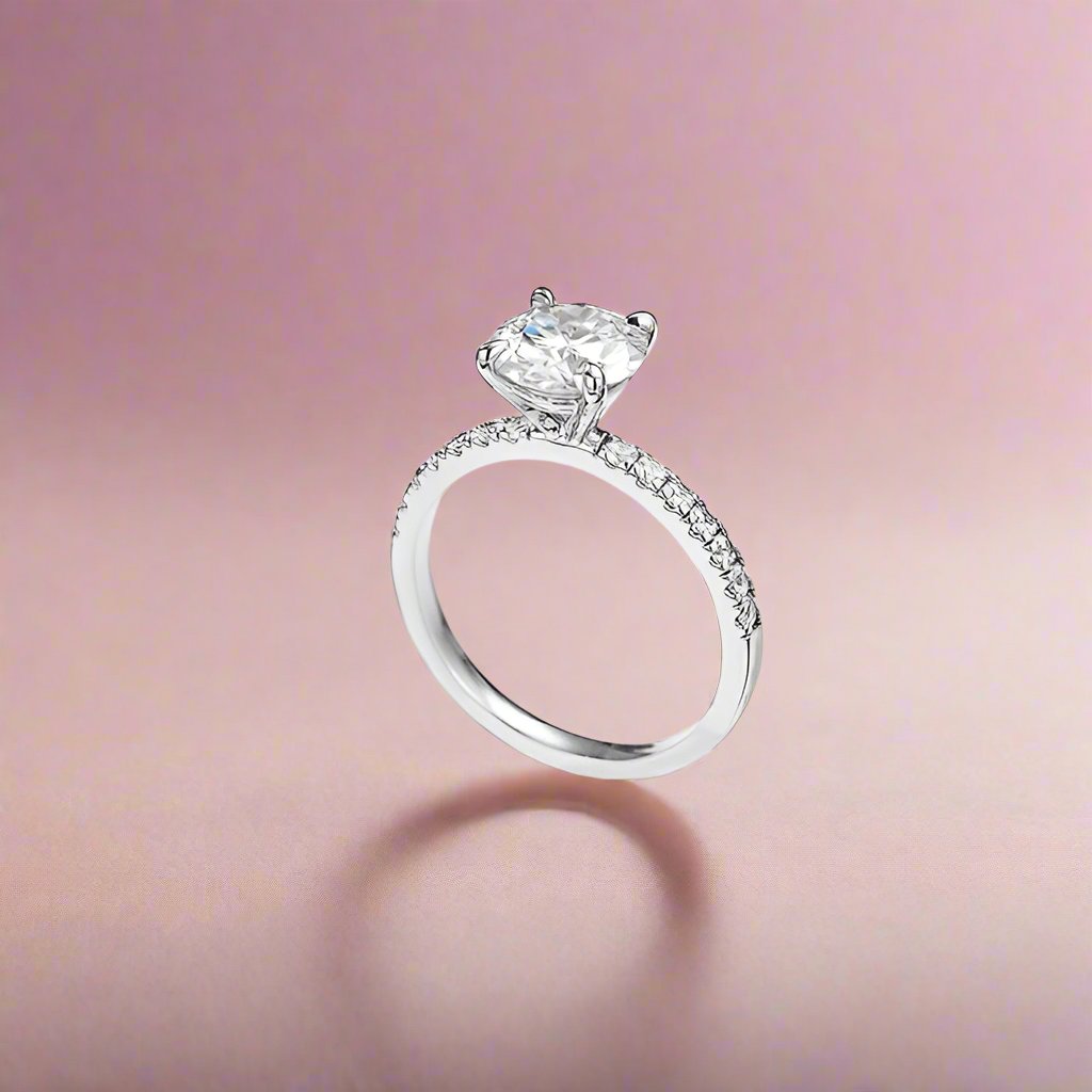 Luxe Solitaire Moissanite Engagement Ring