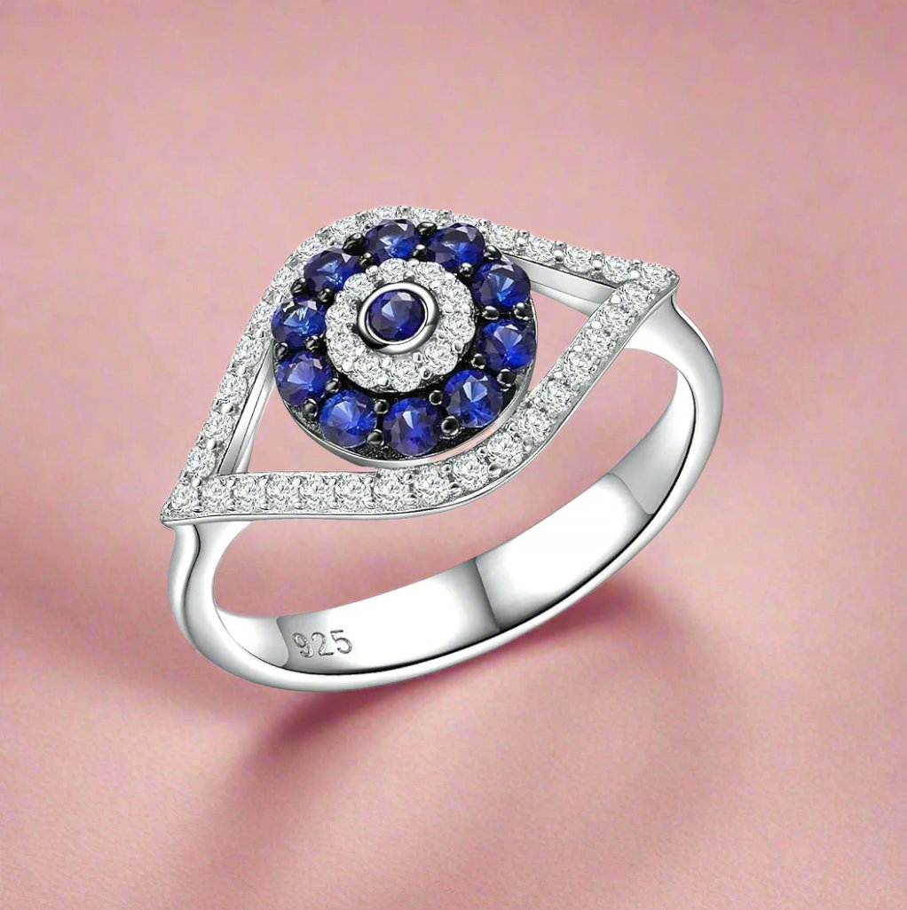 Evil Eye Moissanite Ring