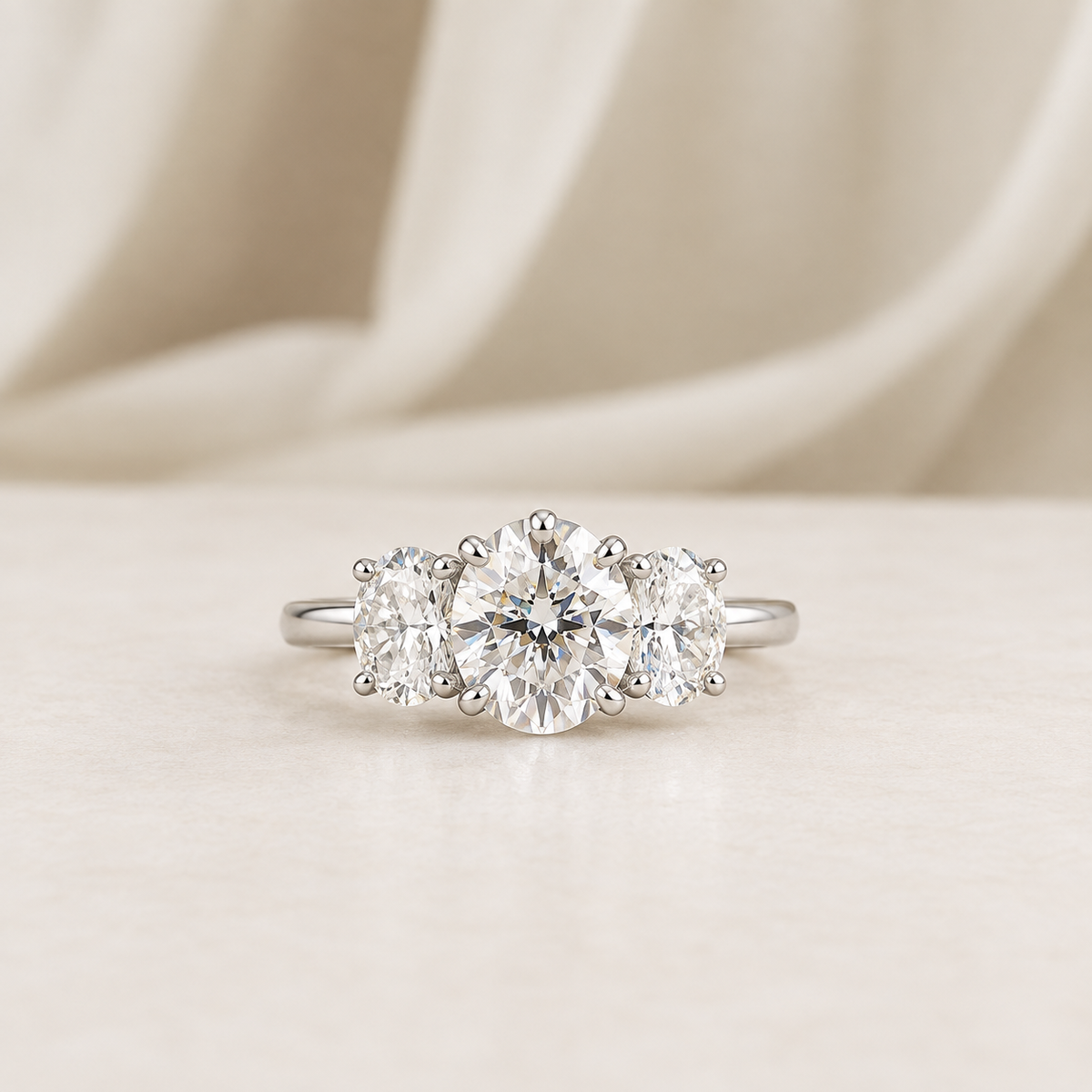 Oval Moissanite Promise Ring