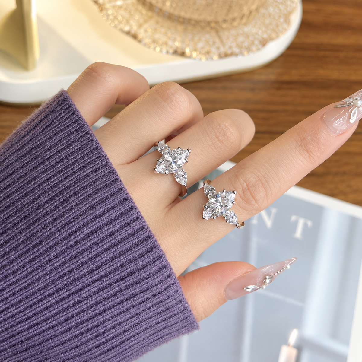 Marquise Moissanite Ring