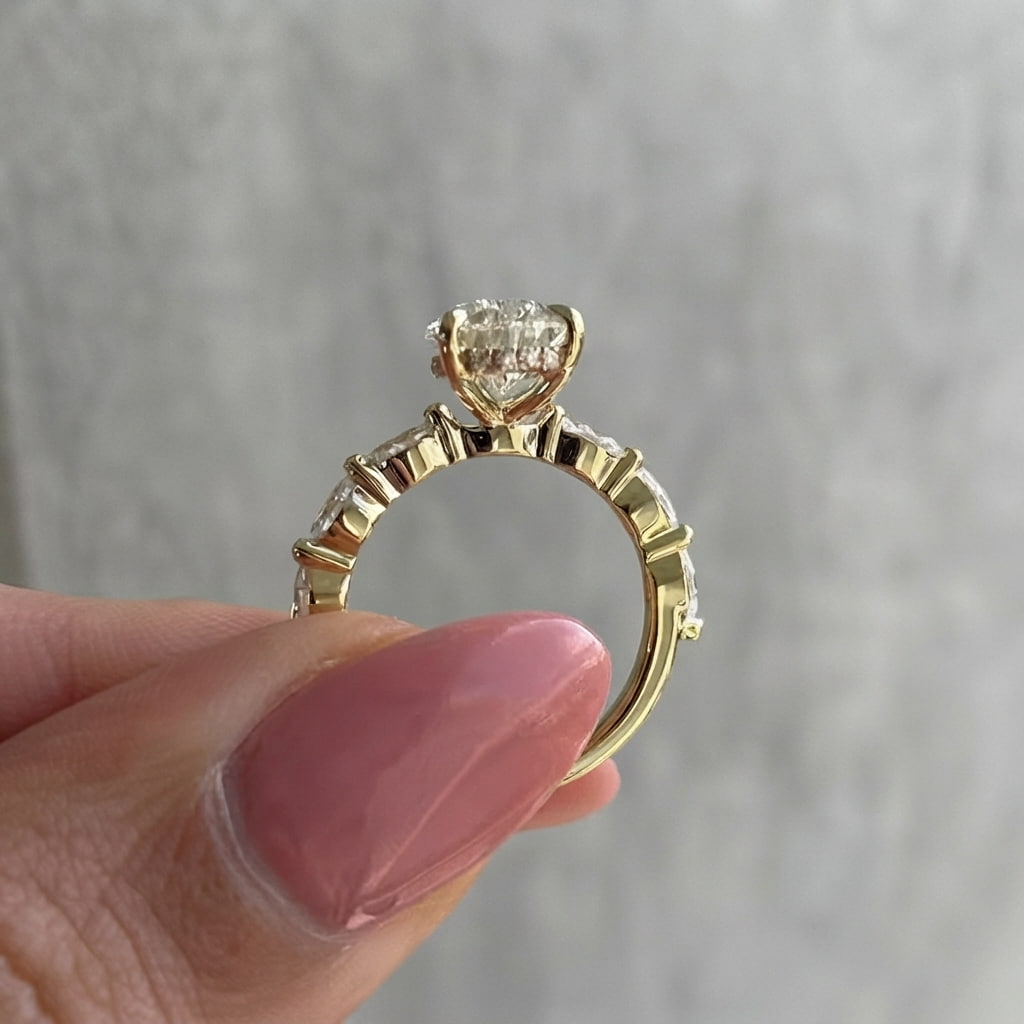 Pear Moissanite Ring