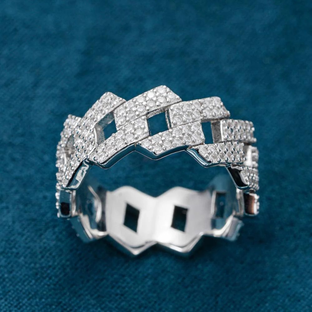 Double Row Moissanite Unisex Ring